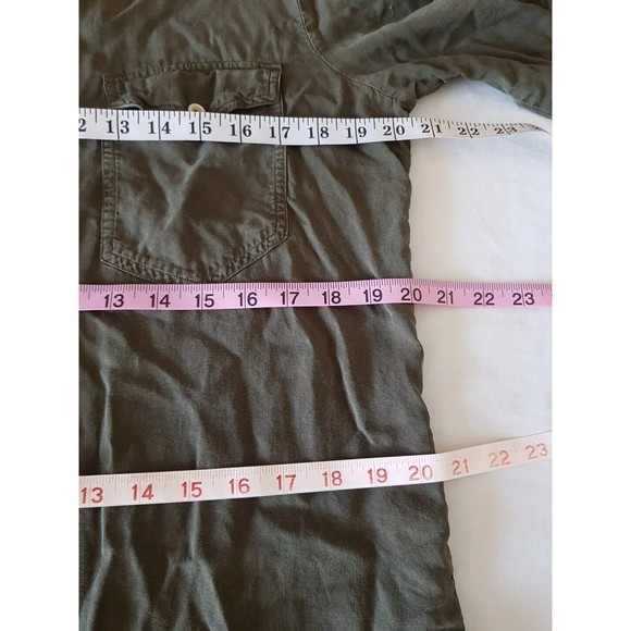 Athleta Womens Medium Button down Shirt Long Sleeve Linen Blend Camping Hiking - Picture 9 of 12